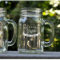 Personalized Wedding Mason Jar Mug with Banner 