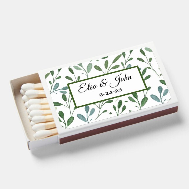 Personalized Wedding matchbook favors Matchboxes (Front Open)