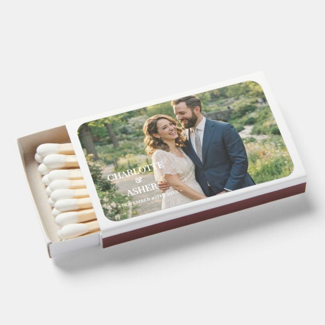 Personalized Wedding Matchbox Favor Matchboxes (Front Open)