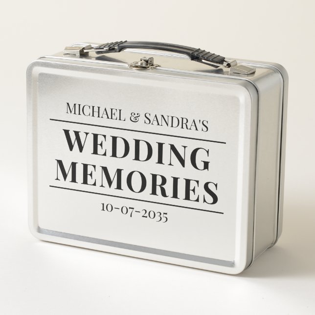 Personalized Wedding Memories Metal Box (Front)