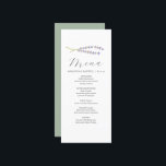 Personalized Wedding Menu Cards Lavender & Sage<br><div class="desc">This personalized wedding menu card features sprigs of watercolor lavender. The card reverses to a sage green color. Use the template fields to DIY your custom wedding dinner menu. An elegant yet minimalistic choice for weddings, a bridal shower, rehearsal dinners or whatever you like. To see more menu cards for...</div>