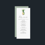 Personalized Wedding Menu Cards Tropical Pineapple<br><div class="desc">These personalized wedding menu cards features a unique watercolor pineapple. The card reverses to a sage green color. Use the template fields to DIY your custom wedding dinner menu. An elegant yet minimalistic choice for tropical destination weddings, a bridal shower, rehearsal dinners or whatever you like. To see more menu...</div>