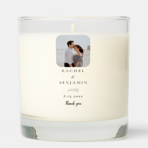 Personalized Wedding Minimal Photo Botanical Scented Candle