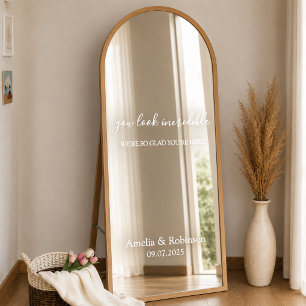 Personalized Wedding Mirror Decal Elegant Custom