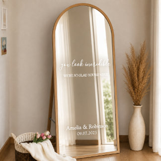 Personalized Wedding Mirror Decal | Elegant Custom