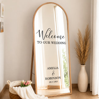 Personalized Wedding Mirror Decal | Elegant Weddin