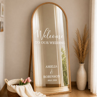 Personalized Wedding Mirror Decal | Elegant Weddin