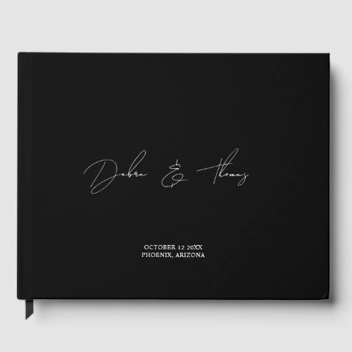 Personalized Wedding Modern Minimalist Black White