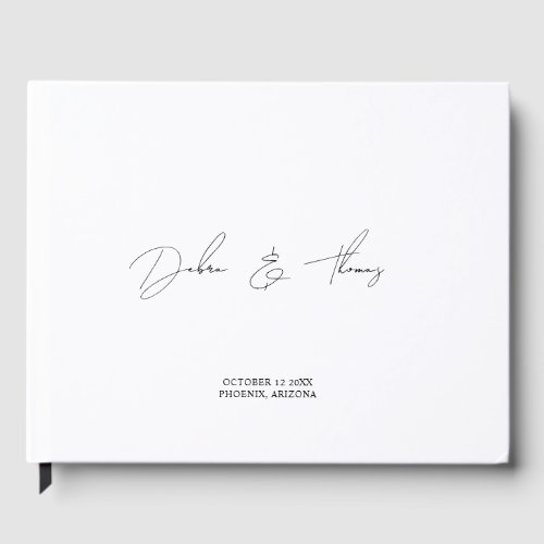 Personalized Wedding Modern Minimalist Black White