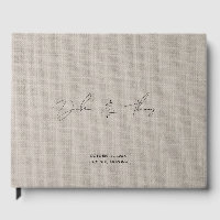 Personalized Wedding Modern Minimalist Faux Linen
