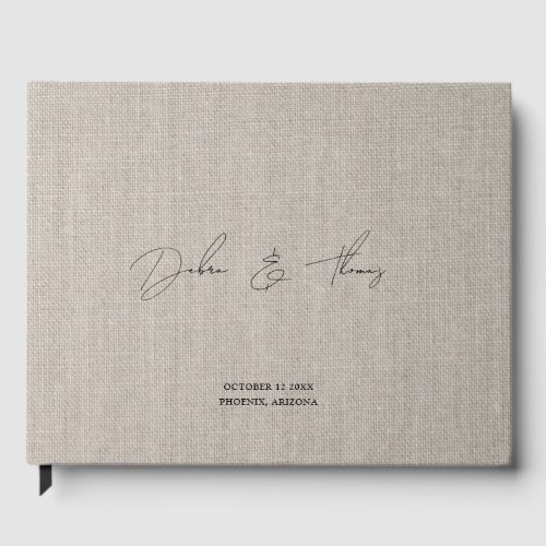 Personalized Wedding Modern Minimalist Faux Linen