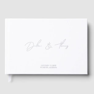 Personalized Wedding Modern Minimalist White Foil Guest Book