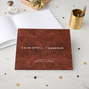 Personalized Wedding Monogram Faux Leather  Guest Book