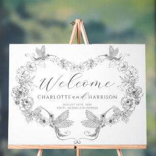 Personalized Wedding Monogram Floral Acrylic Sign