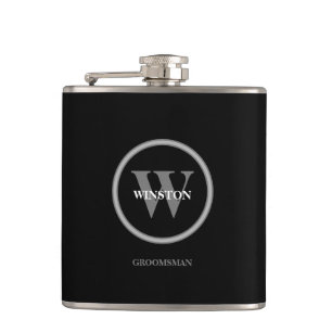 Personalized Wedding Monogram Groomsmen Flask