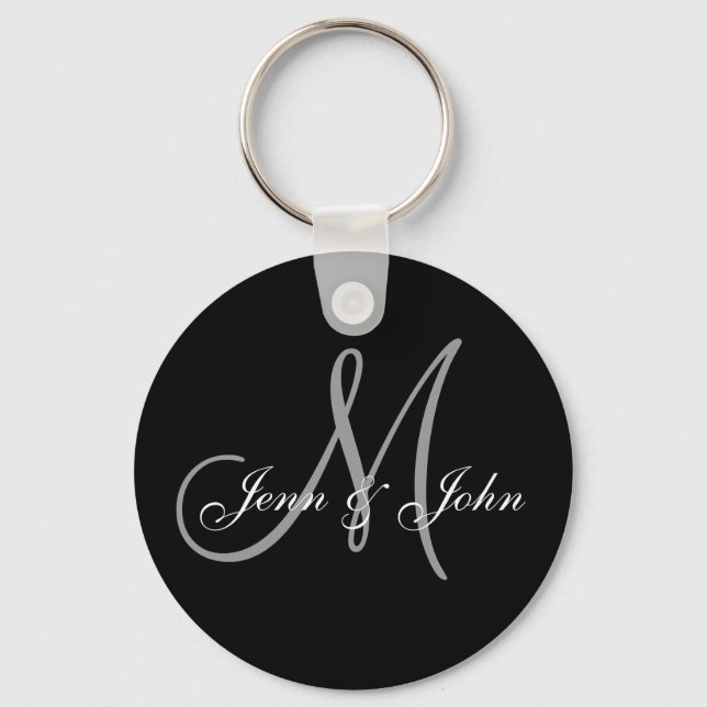 Personalized Wedding Monogram Keychain (Front)