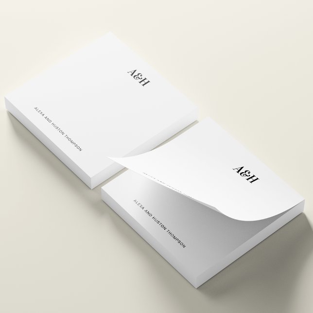 Personalized Wedding Monogram Stationery Elegant Post-it Notes (Creator Uploaded)