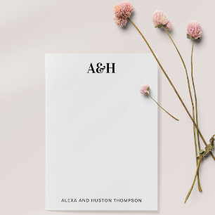 Personalized Wedding Monogram Stationery Elegant Post-it Notes