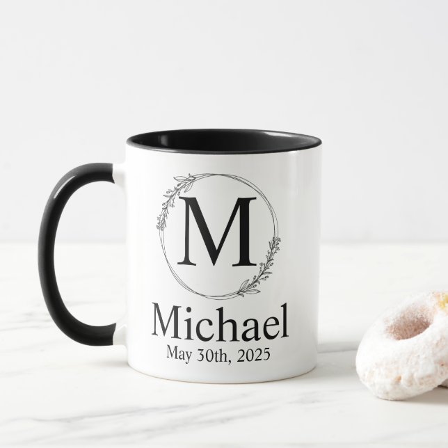 Personalized Wedding Monogrammed Mug (With Donut)