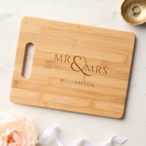 Personalized Wedding Mr  Mrs Etched  Cutting Board