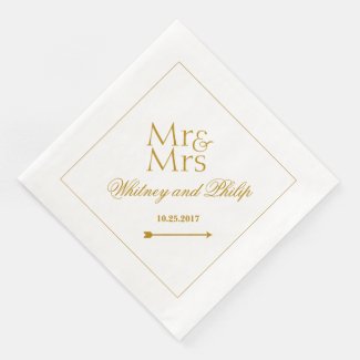 Personalized Wedding Mr Mrs Gold