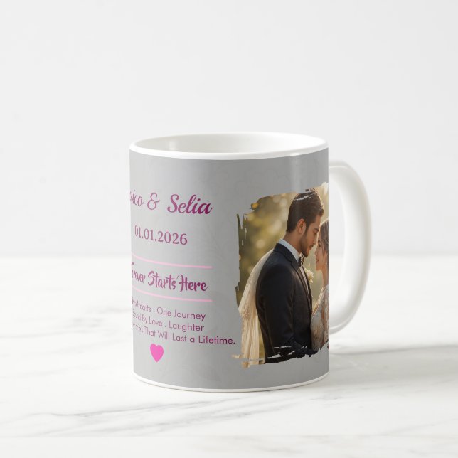 Personalized Wedding Mug  | Custom Couple  (Front Right)