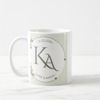Personalized Wedding Mug KA Initials & Date