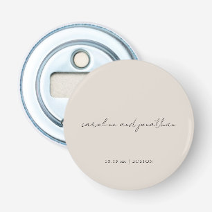 Personalized Wedding Name Ivory Cream Elegant Bottle Opener
