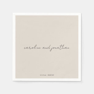 Personalized Wedding Name Ivory Cream Elegant Napkins