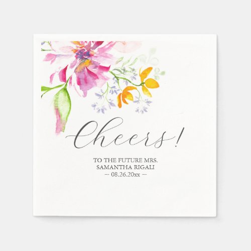 Personalized Wedding Napkins Flowers