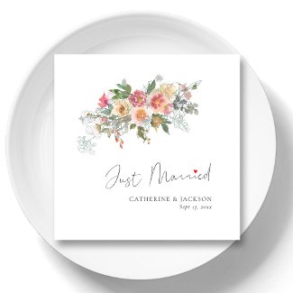 Personalized Wedding Napkins - Just Married
