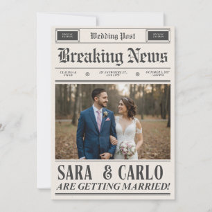 Personalized Wedding Newspaper Poster Newlywed Invitation