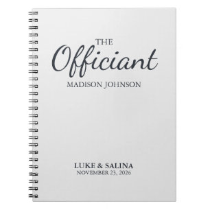 Personalized Wedding Officiant Ceremony Notebook