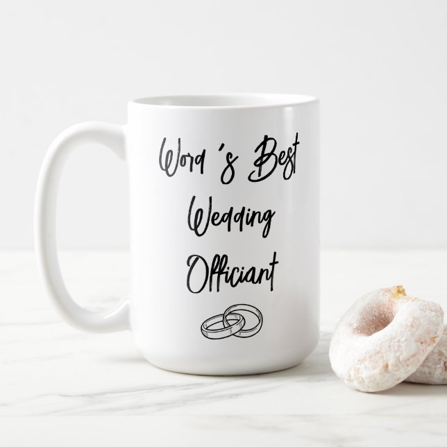 Personalized Wedding Officiant Gift From Couple Coffee Mug (With Donut)