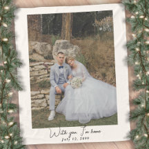 Personalized Wedding One Photo Blanket Keepsake