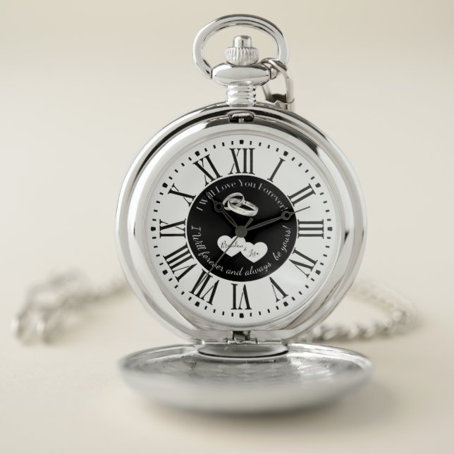 Personalized Wedding Or Anniversary Pocket Watch (Inside)