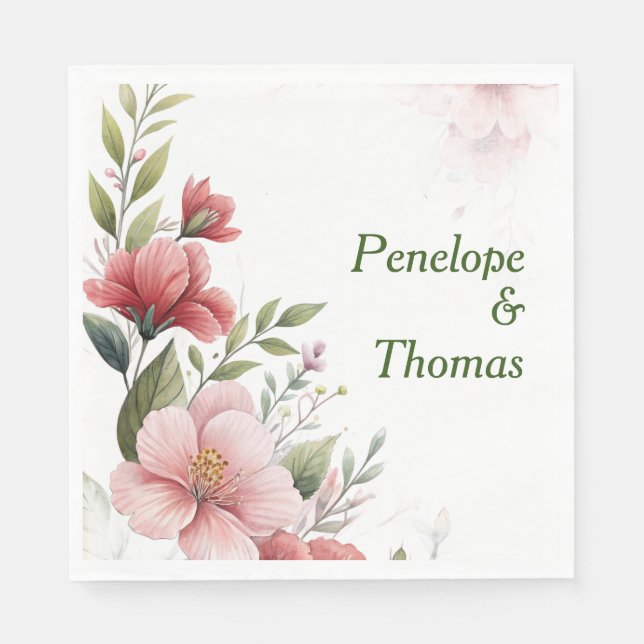 Personalized wedding or shower napkins bulk (Front)