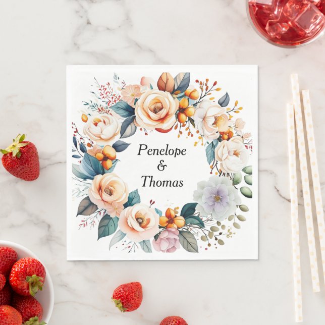 Personalized wedding or shower napkins bulk (Insitu)