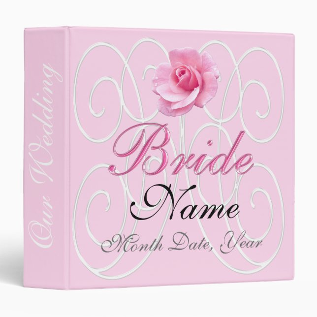 Personalized Wedding Organizer Binder w/ NAME DATE (Front/Spine)