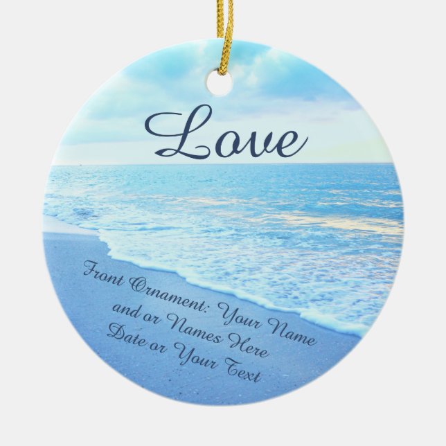 Personalized Wedding Ornaments, Beach Ornaments (Front)