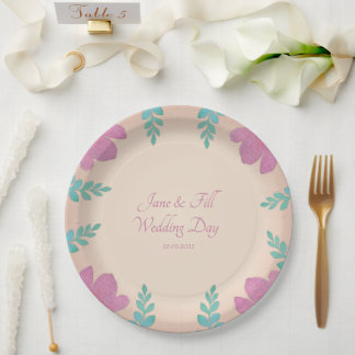 Personalized Wedding Paper Plate 
