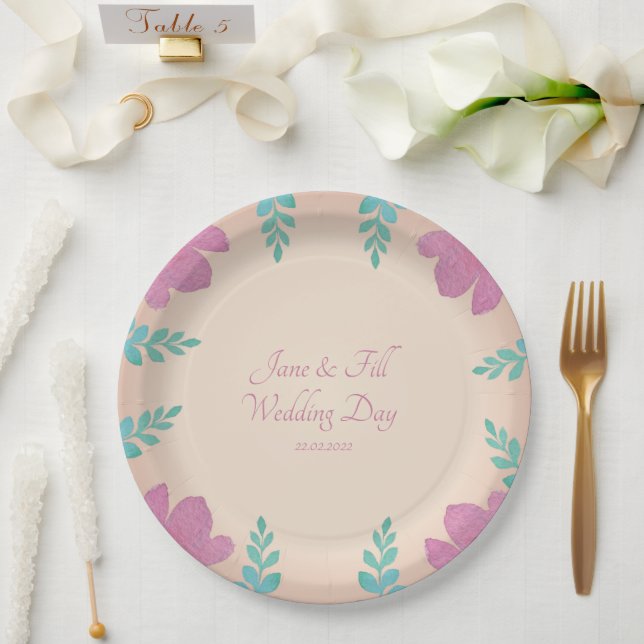 Personalized Wedding Paper Plate  (Wedding)