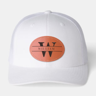 Personalized Wedding Party Bachelor Party Monogram Leather Patch Hat