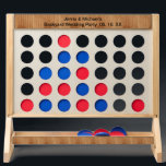 Personalized Wedding Party Fast Four<br><div class="desc">Personalized Wedding Party Fast Four Invite guests to a fun game at your wedding with this elegant yet rustic wood design jumbo fast four game. Personalize this couples connect four game with bride and groom names on the top, and wedding date on the bottom, and last name or design on...</div>