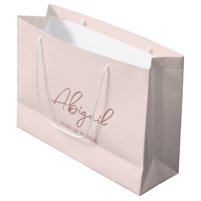 Personalized Wedding Party Name Gift Paper Bag (Front Angled)