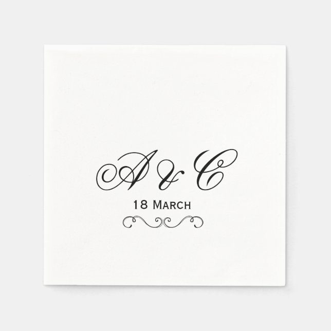 Personalized Wedding Party Napkins (Front)