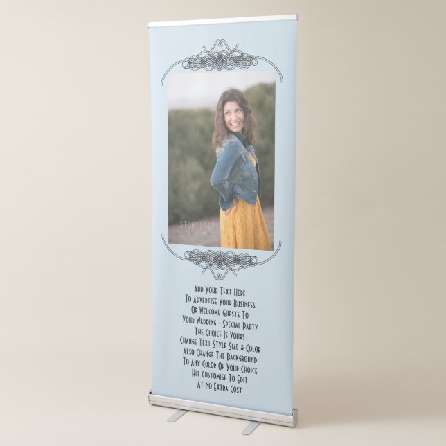 Personalized Wedding Party Or Advertising Photo Retractable Banner (3/4)