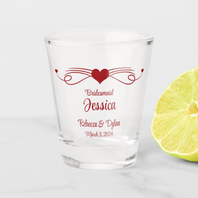 Personalized Wedding Party Shot Glasses (Front)