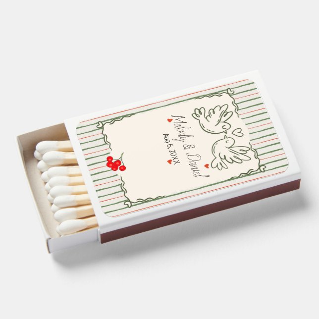 Personalized Wedding Perfect Match Retro Striped  (Front Open)