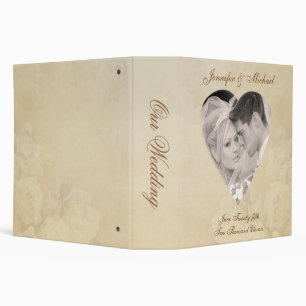 Personalized Wedding Photo Album - Antique Roses Binder